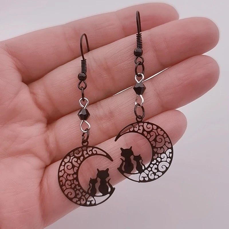 Black Moon Earrings
