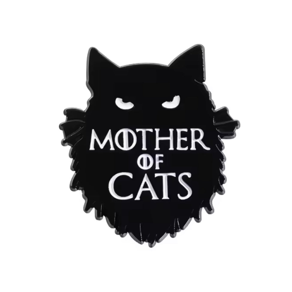 Mother of cats pin badge for cat mums mom gift