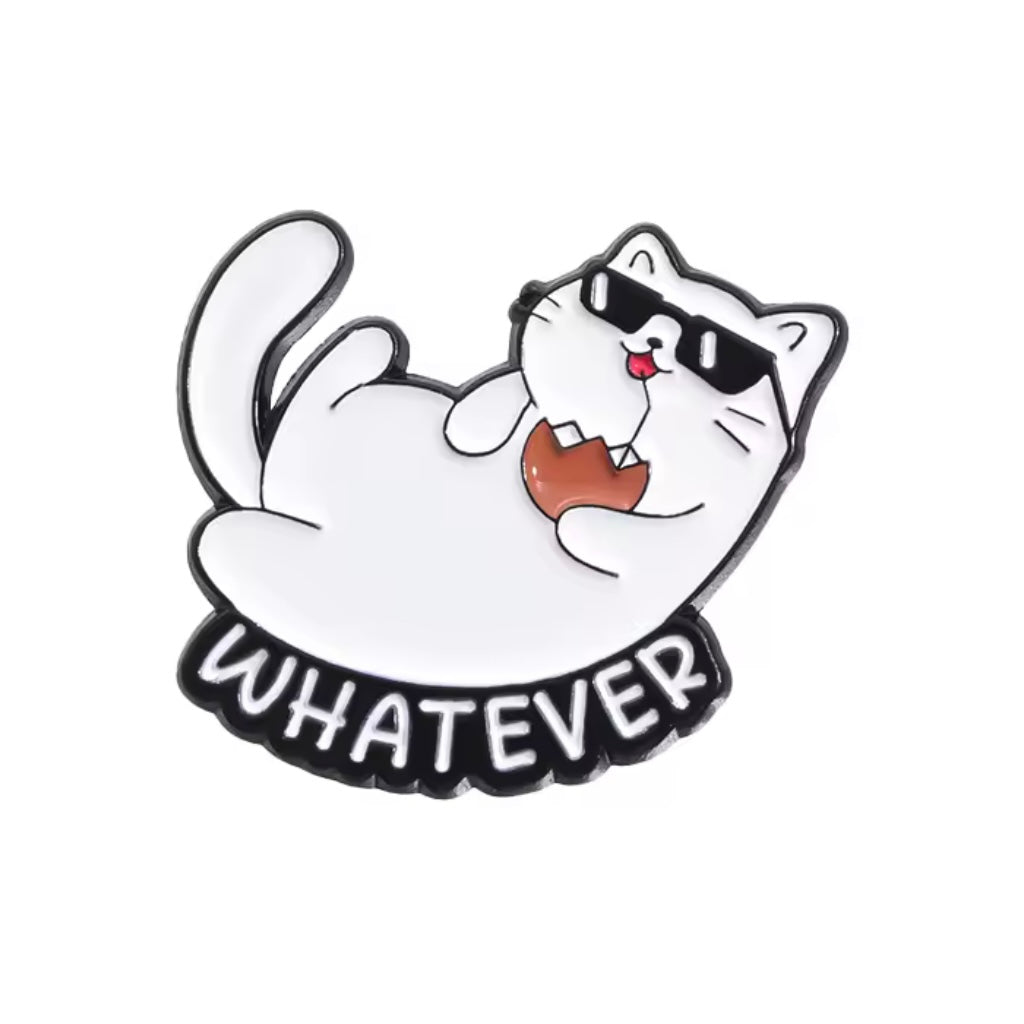 Whatever cute cat pin brooch badge gift for cat lovers