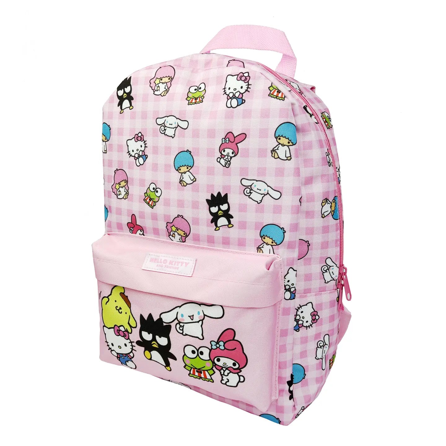 This Hello Kitty backpack is the perfect size for carrying around your stationery, books and other personal belongings! The bag has an all over print with Kitty and her friends.