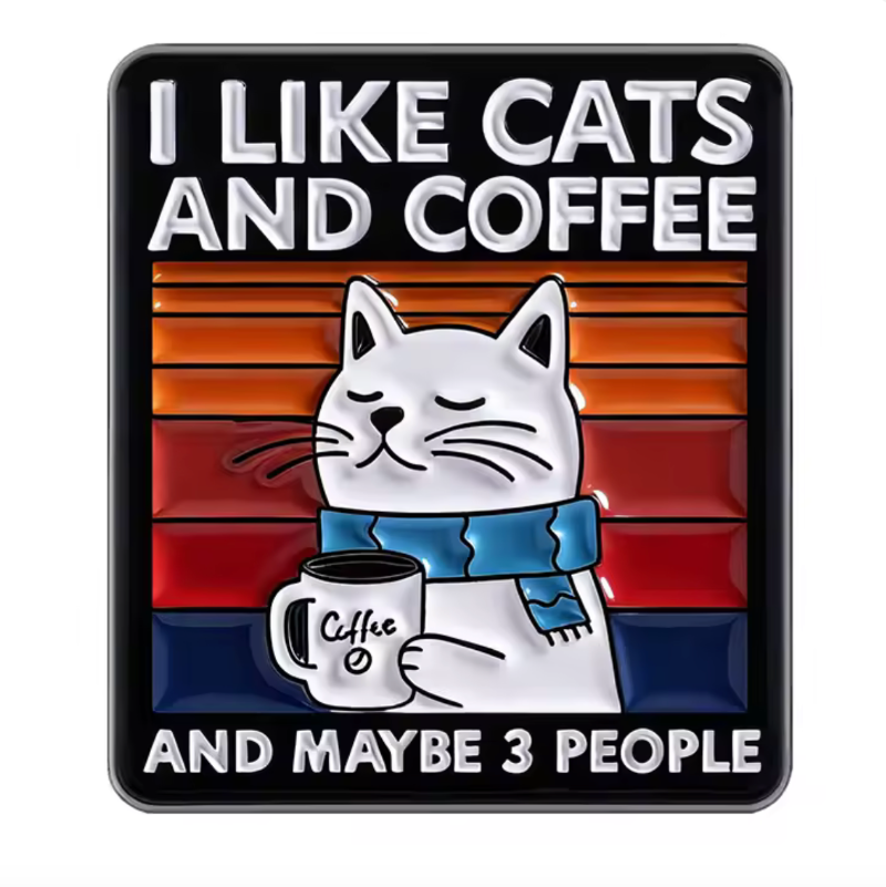 I like cats and coffee and maybe 3 people close up