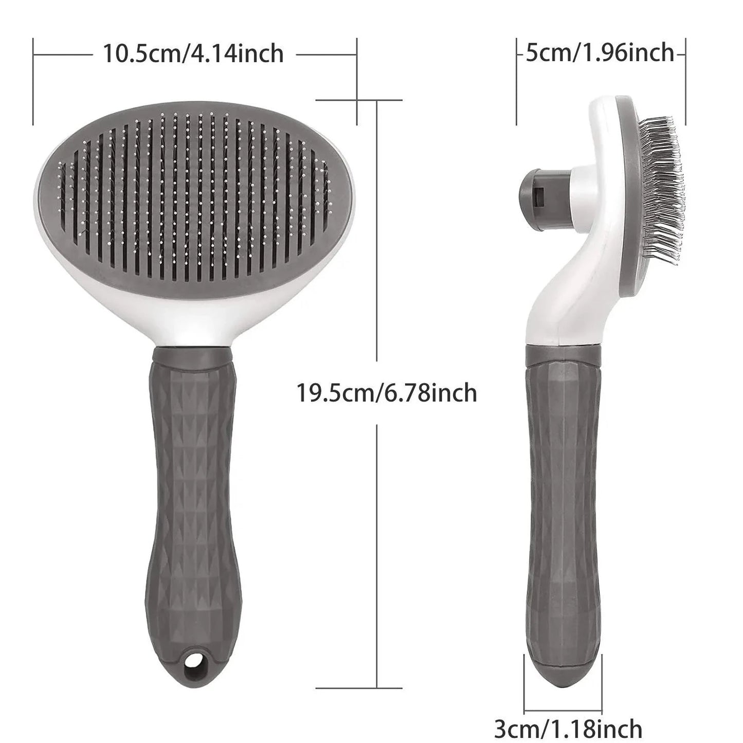 A fabulous self-cleaning slicker cat hair brush to help your furball to remove excess hair. <br>Super easy to clean - simply press the button <span data-mce-fragment="1">to push the hair out of the comb plate, then tear off the hair. Suitable for short and long haired cats as well. <br>It is gentle to your little friend's skin.</span>