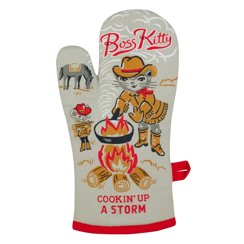 Boss kitty oven mitt cookin' up a storm gift for cat lovers