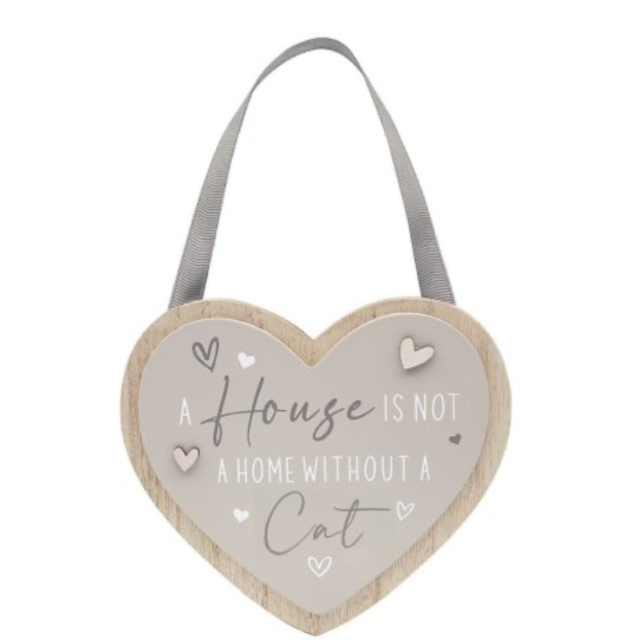 wall sign cat heart house is not a home without a cat