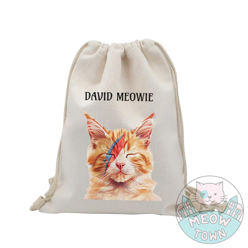 David meowie tote bag backpack for cat lovers funny feline themed gifts