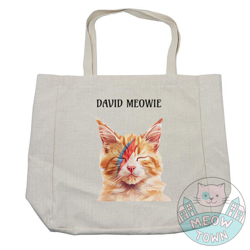 David meowie tote bag backpack for cat lovers funny feline themed gifts