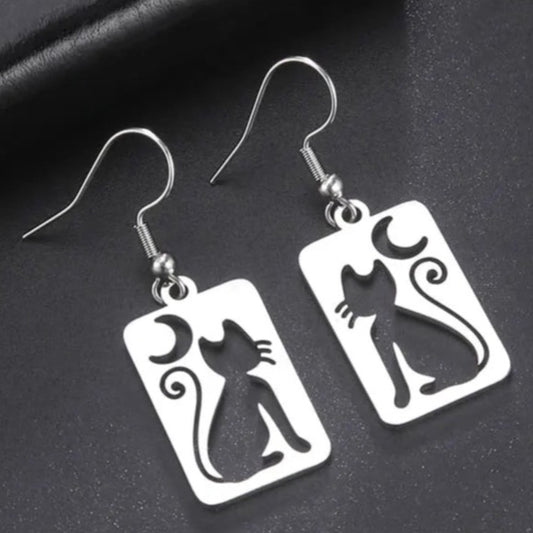 Crescent Moon Drop Earrings