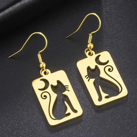 Crescent Moon Drop Earrings