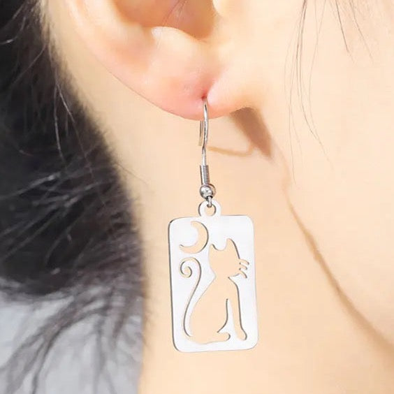 Crescent Moon Drop Earrings