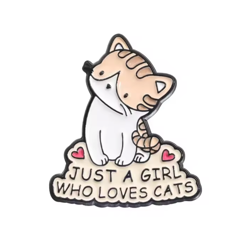 just a girl who loves cats pin badge