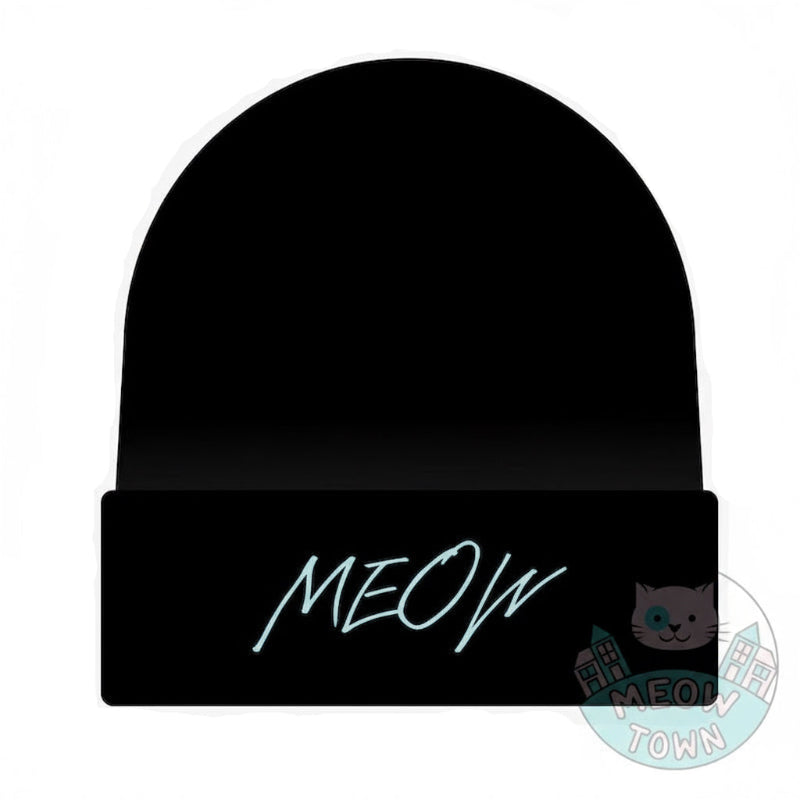 Meow beanie hat for cat people