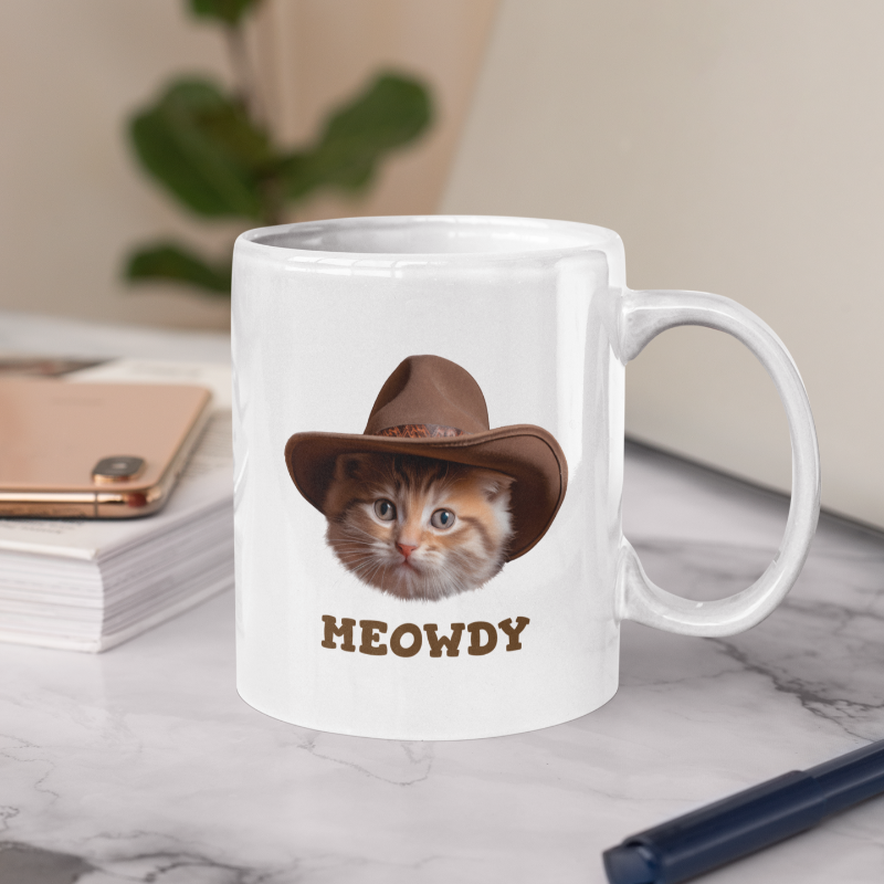meowdy howdy texan can texas mug