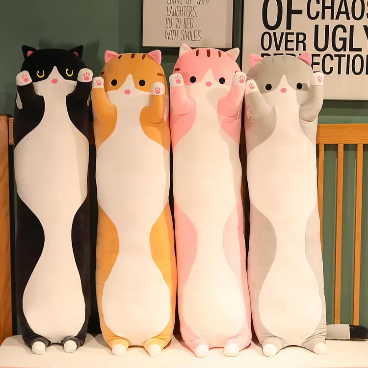 long sausage cat pillow stuffed toy plush cute cuddle plushie