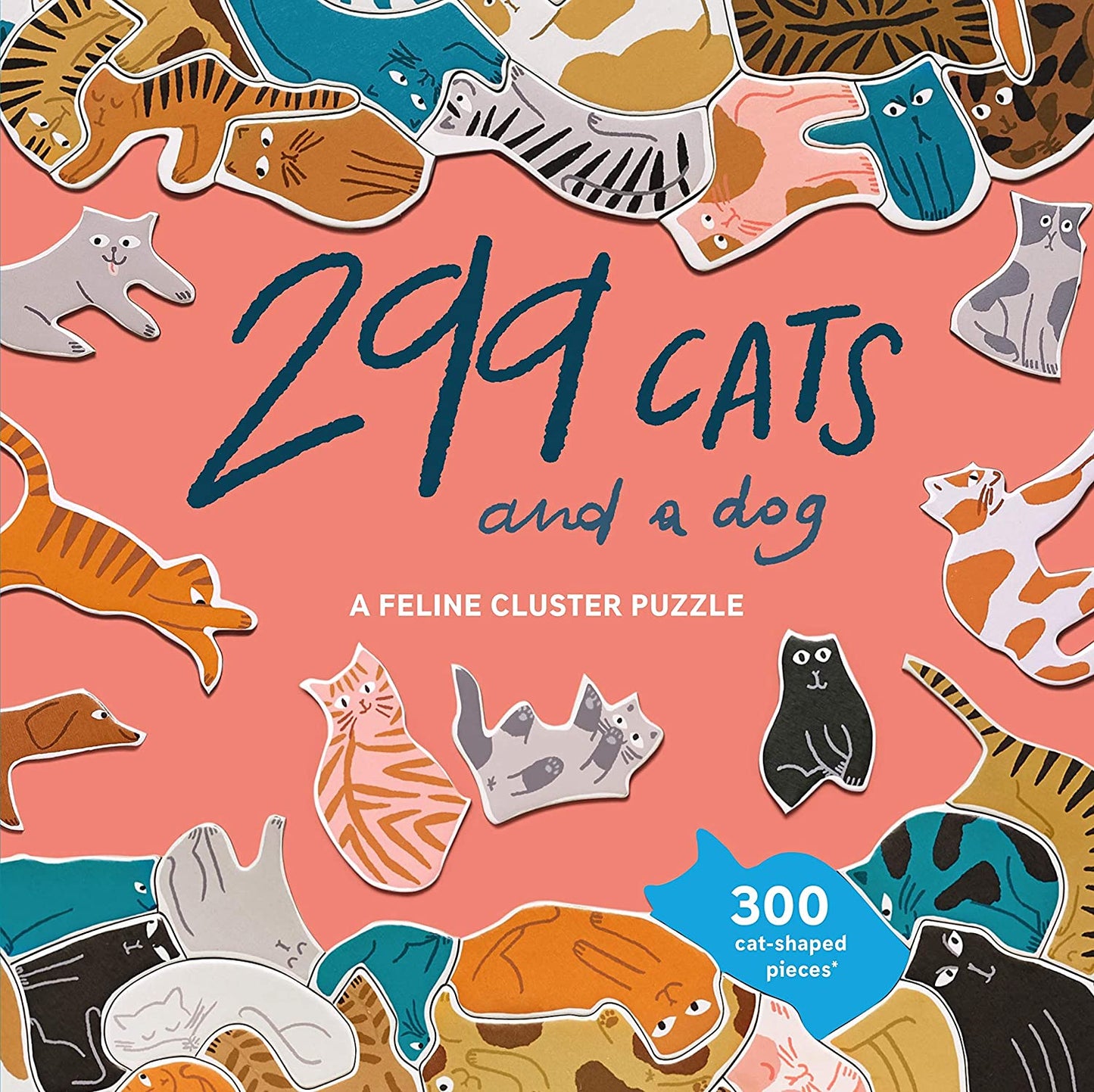 299 cats and a dog a feline cluster puzzle funny toy puzzle adults kids cat lovers