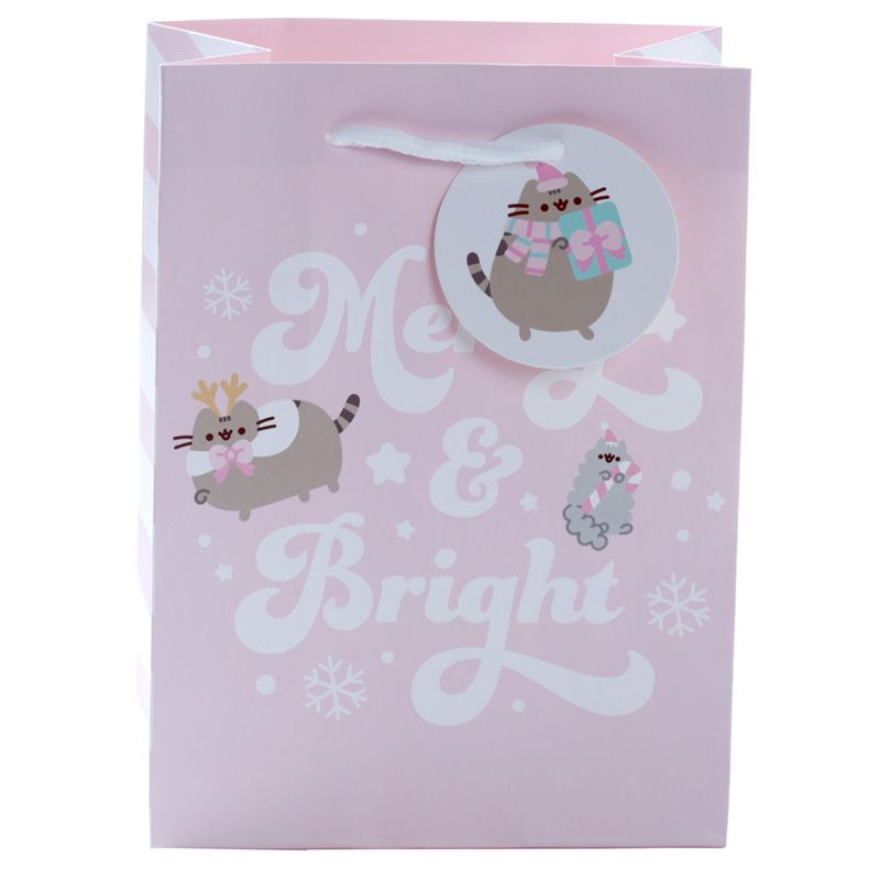 A lovely, festive Pusheen cat gift bag with plenty of space to fill with cute feline themed goodies for the cat lover in your life.