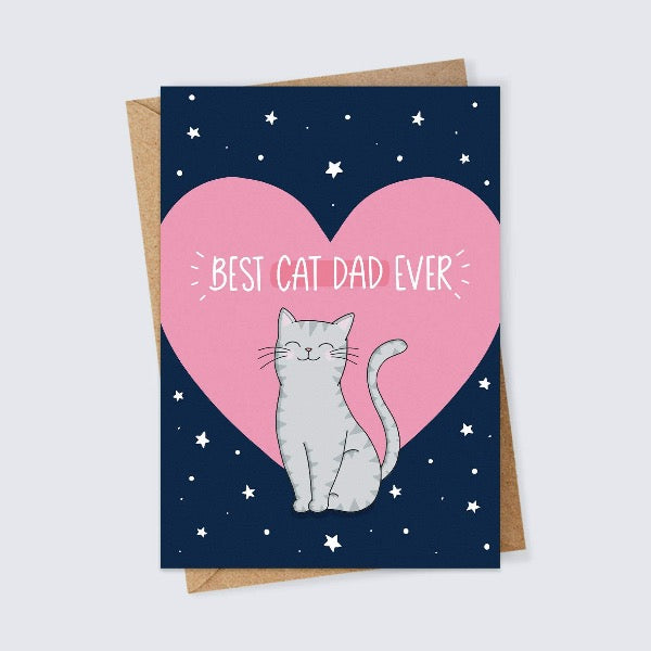 This lovely Best Cat Dad card is purrfect for any occasion, especially Father's Day and birthdays! gift for cat lovers