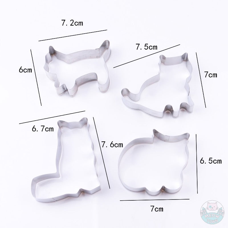 Stainless steel cookie cutter cat kitten shaped for baking cat lovers kitchen