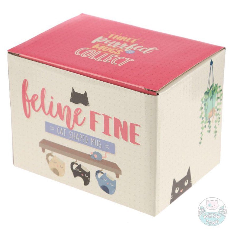 fluffy cat shaped porcelain mug  Black and white colour, fluffy tail and cute cat face with heart shaped nose decorative gift box