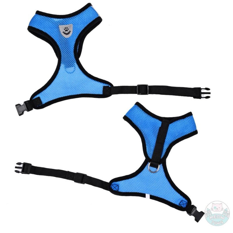 Cat harness for adult cats kittens reflective durable for walking blue or pink