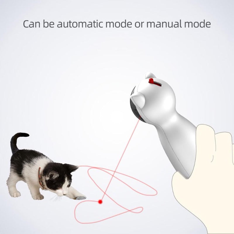 Automatic laser cat toy with cute cat ears electronic toy for indoor cats and kittens manual mode
