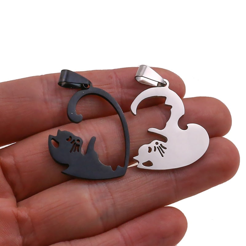 Yin And Yang Heart Necklace Set