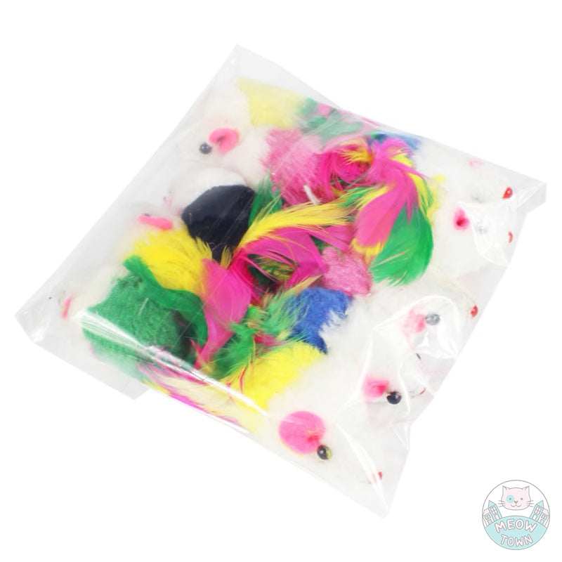 Rattle mice cat toy mouse funny feather cat kitten toy