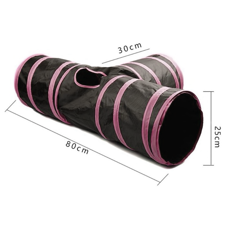 Cat tunnel for indoor adult cats or kittens with play ball collapsible measurements