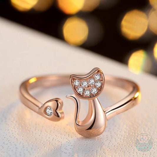 cat ring with crystals beautiful gifts for mother's day