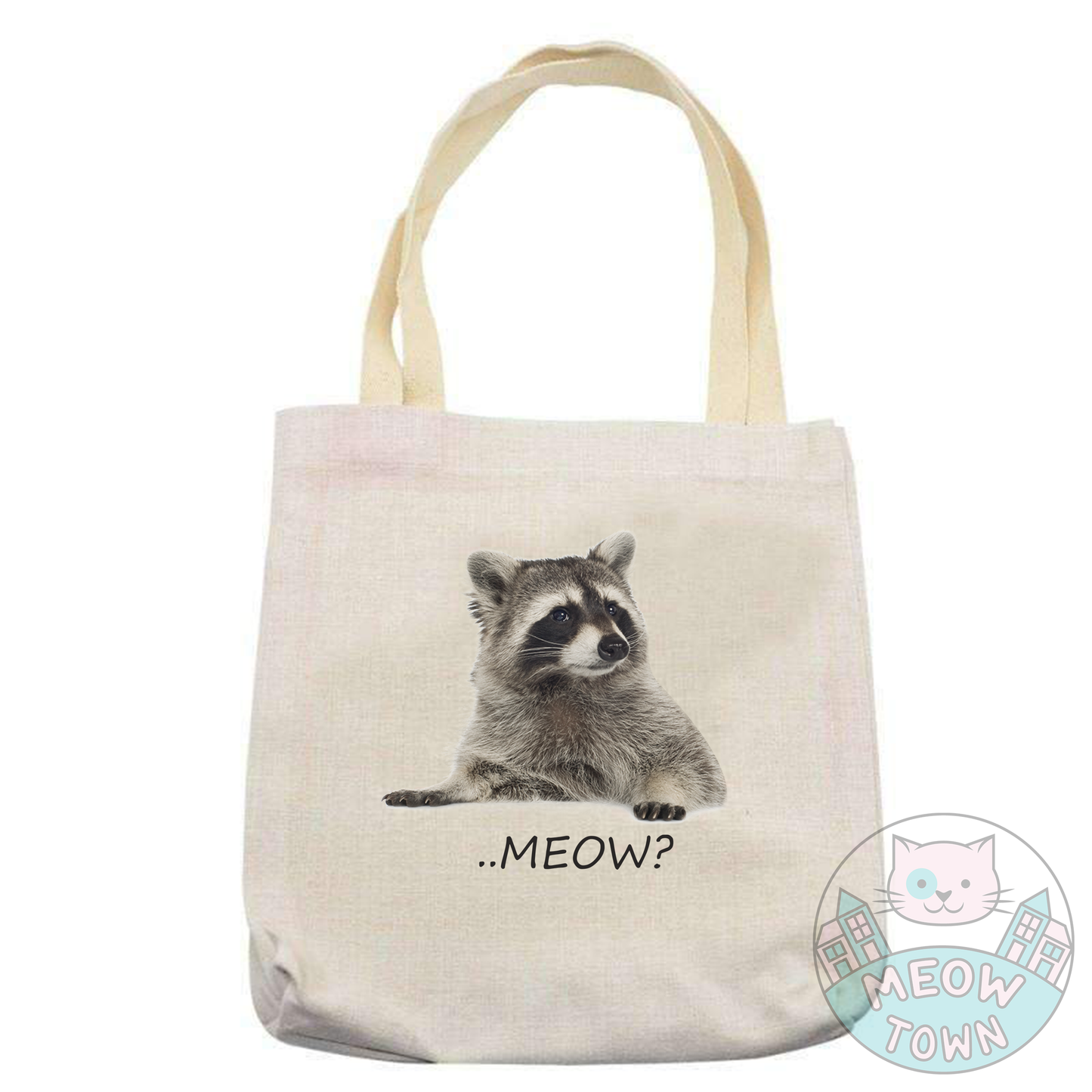 ‘Meow?’ Raccoon - Tote / Drawstring Bag