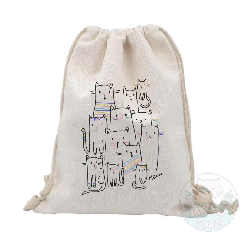 Super cute yet handy tote bag with adorable kitty graphic, printed in the UK by us at Meow Town exclusively for You. Natural beige colour. Purrrfect bag for any occasions all year round. It can also be a beautiful gift idea for the cat lover in your life. 