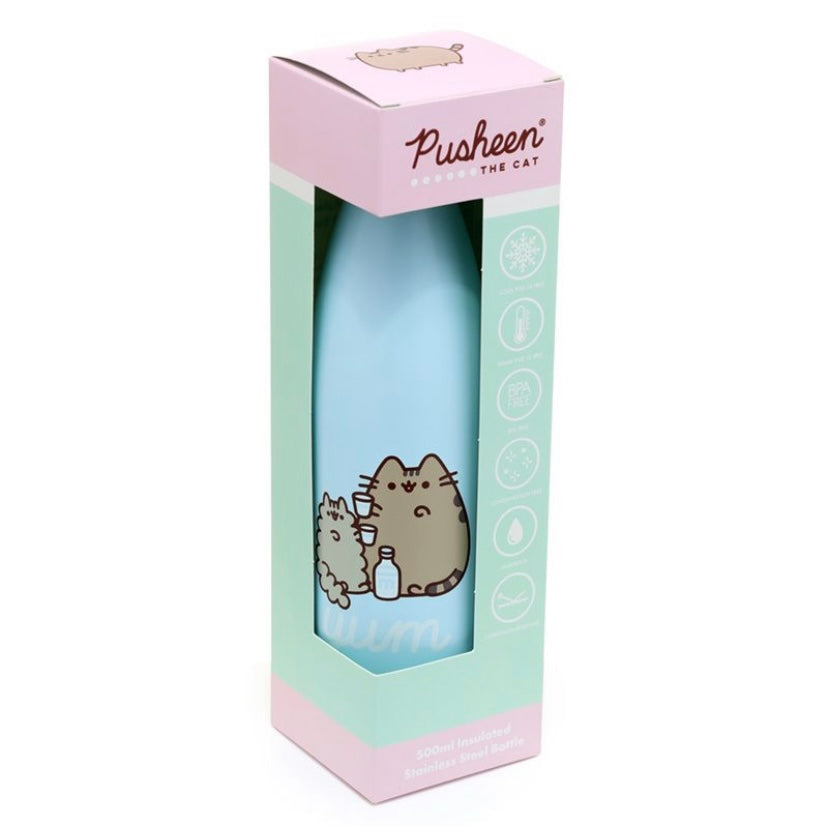 Adorable Pusheen the Cat Stainless Steel Hot & Cold Drinks Bottle.