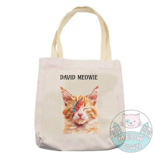 David meowie tote bag backpack for cat lovers funny feline themed gifts