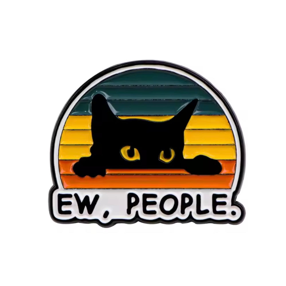 Ew, people enamel pin for antisocial cat lovers