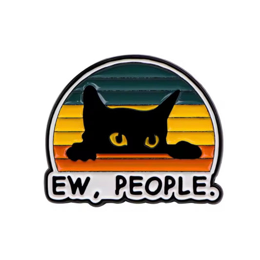 Ew, people enamel pin for antisocial cat lovers
