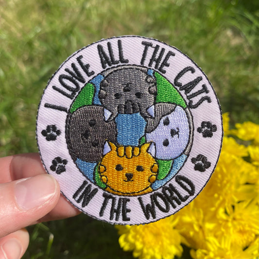Iron-On Patch - I Love All The Cats
