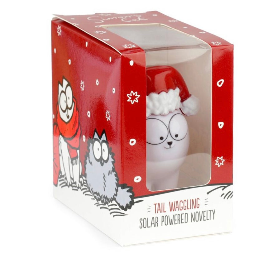 Adorable tail waggling Simon's Cat Solar Pal to brighten your day with :)  Exclusive festive style Simon’s Cat with a little Santa hat in a decorative gift box.