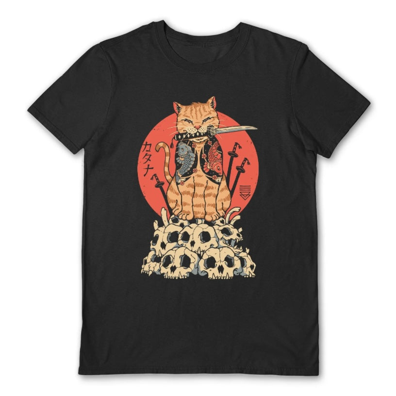 Exclusive Vincent Trinidad Official ‘Catana Skulls’ Unisex T-Shirt – where style meets feline finesse. Crafted from premium cotton, this shirt not only feels soft against your skin but also showcases the well-known ‘Catana skulls’ design