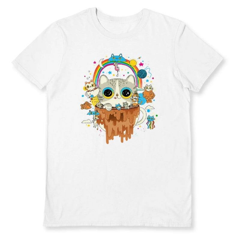 Pepe Rodrigues’s super cute ‘Cat Tripping’ illustration on high-quality, soft cotton T-Shirt, where whimsical artistry meets premium comfort. This classic unisex T-shirt  Fun cat tshirt