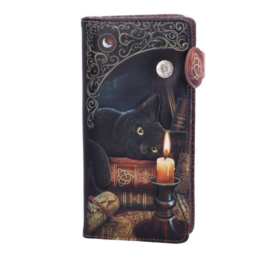 Mystic Cat embossed purse dark
