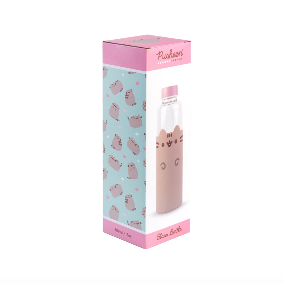 Pusheen glass bottle in box