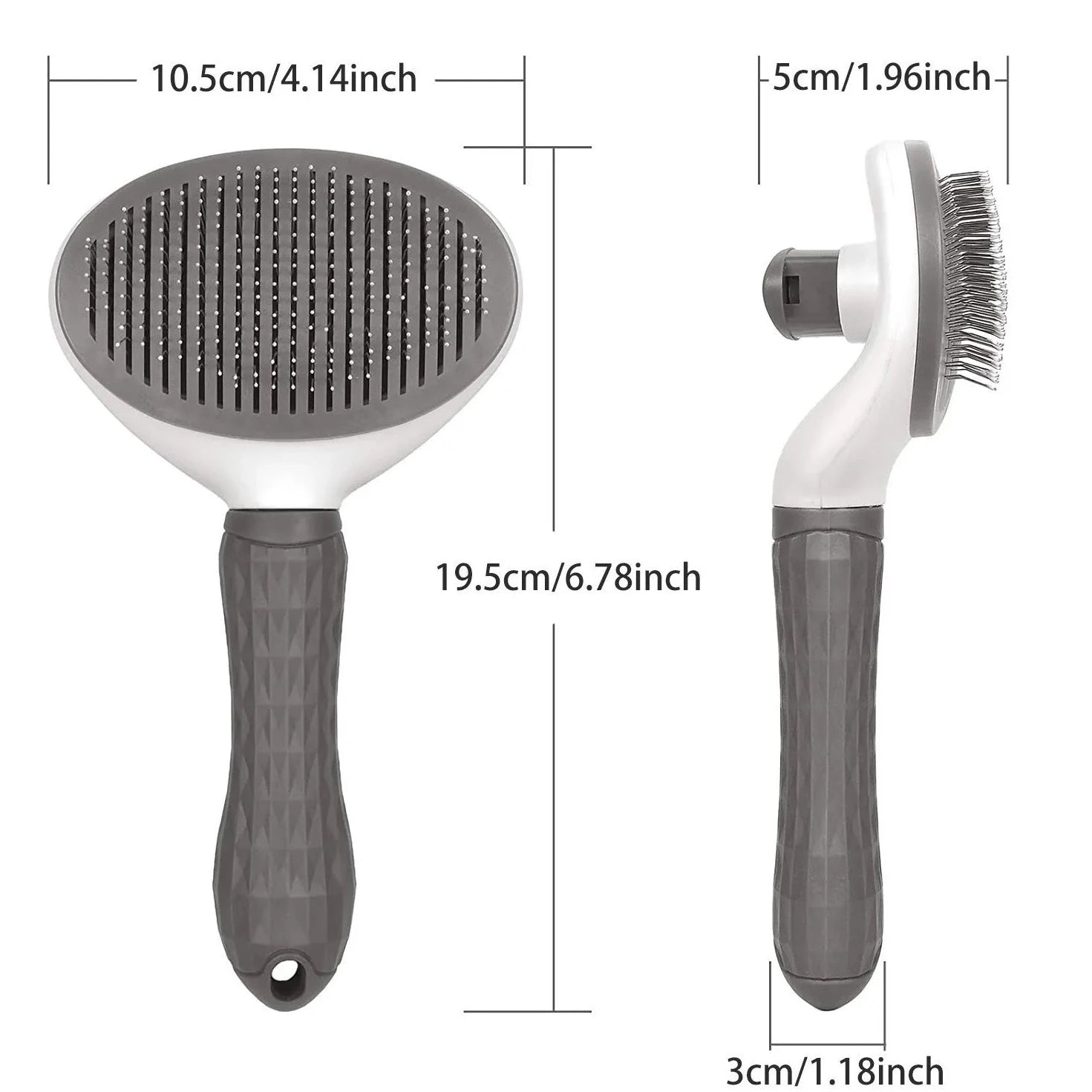 A fabulous self-cleaning slicker cat hair brush to help your furball&nbsp;to remove excess hair. <br>Super easy to clean&nbsp;- simply press the button&nbsp;<span data-mce-fragment="1">to push the hair out of the comb plate, then tear off the hair. Suitable for short and long haired cats as well. <br>It is gentle to your little friend's skin.</span>