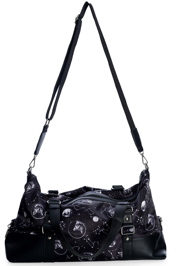Space astronaut Cat Gym Bag black long crossbody shoulder strap