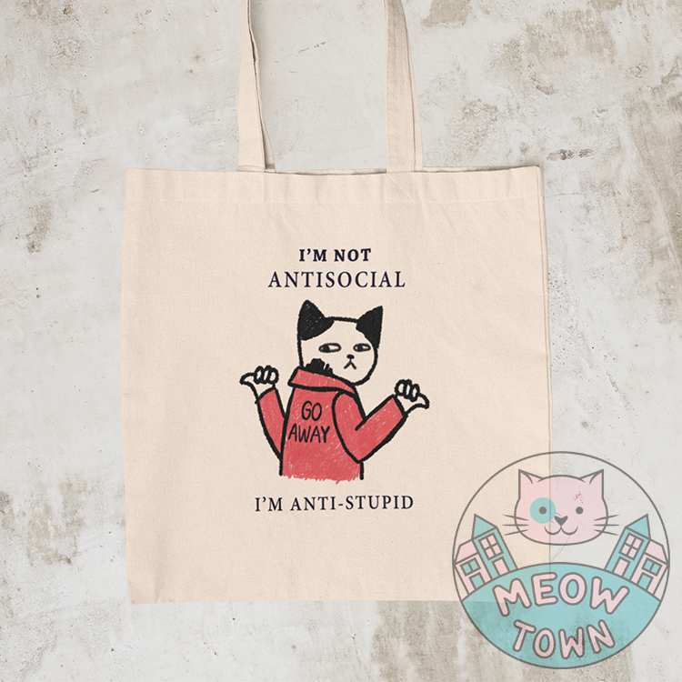 I'm Not Antisocial Tote Bag