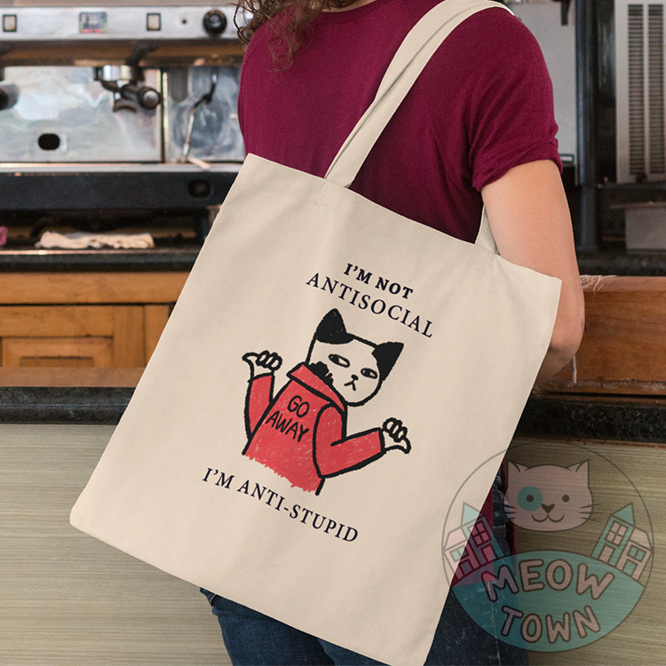 I'm Not Antisocial Tote Bag