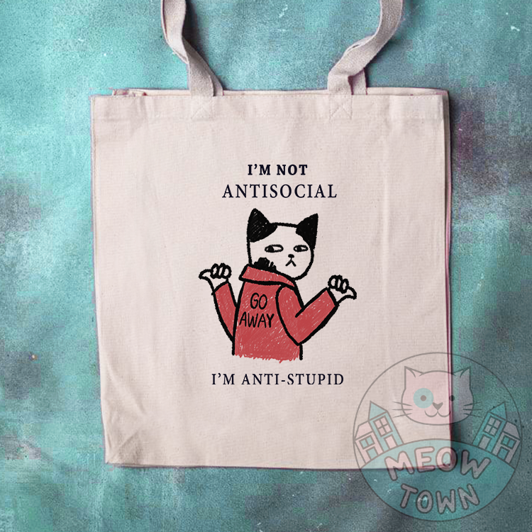 I'm Not Antisocial Tote Bag