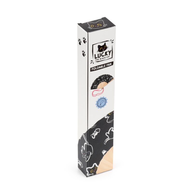 black cat hand fan in box cute cat gift