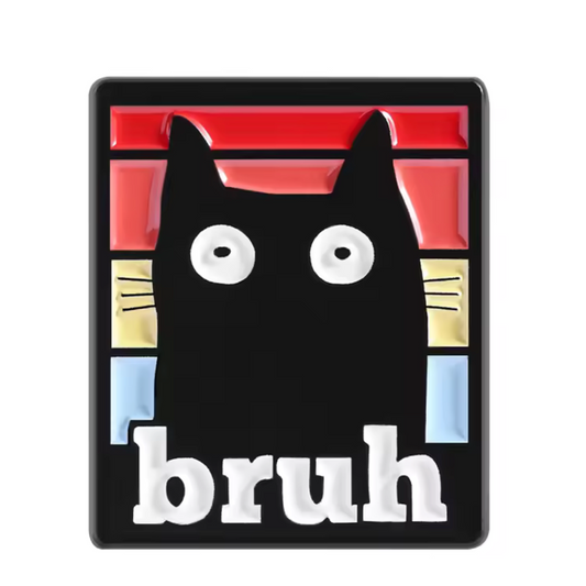 bruh cat funny enamel pin badge brooch