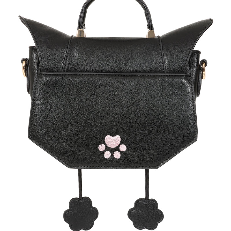 cat bag dangling paw charms and bow cute handbag crossbody