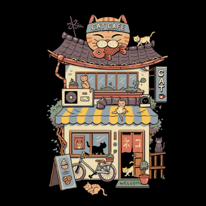 cat cafe meowster vincent trinidad shirt design