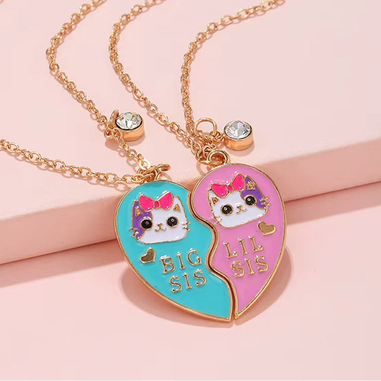 friendship couple pair necklace for cat lovers